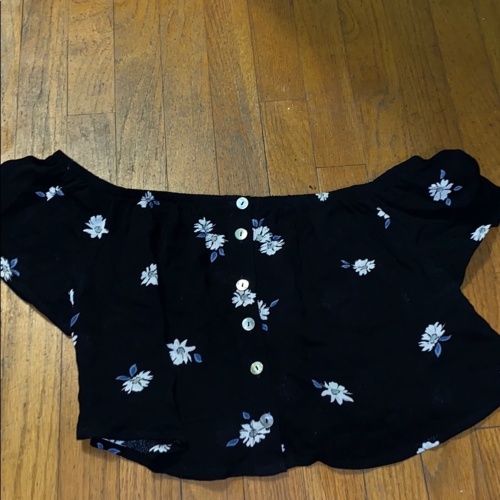 Floral off the shoulder shirt